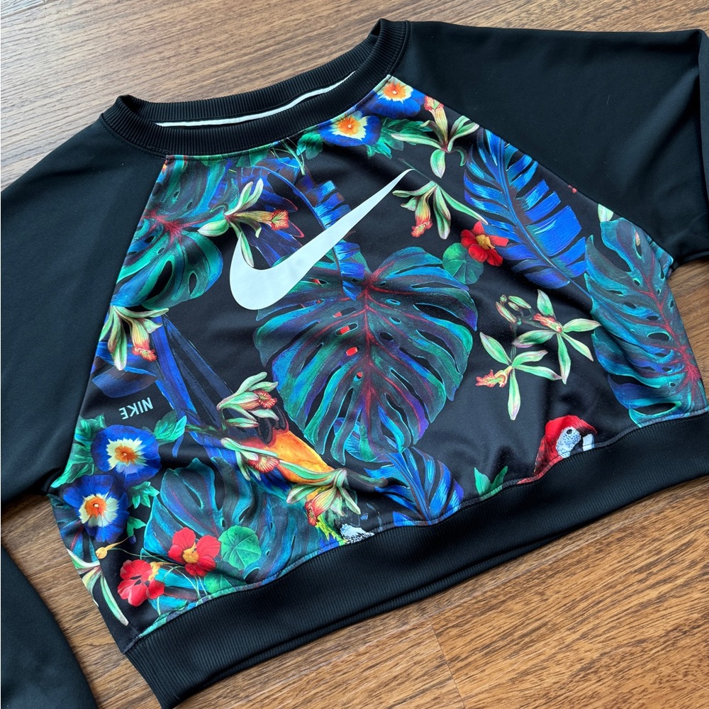 Nike Black Tropical Floral Sweatshirt